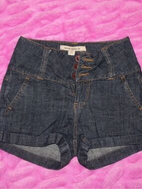 Forever 21 Dark Denim High-Waist Jean Shorts